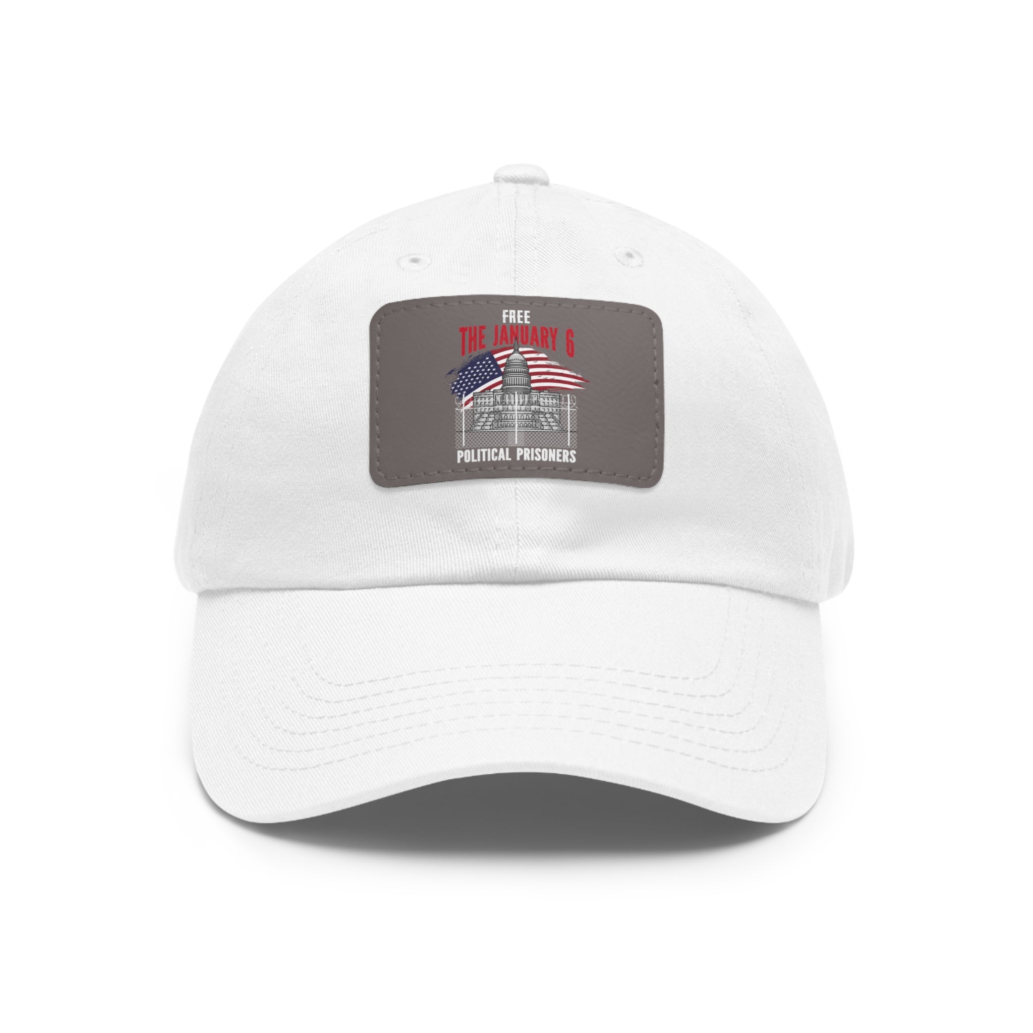 FREE THE  J6 POLITICAL PRISONERS Dad Hat with Leather Patch