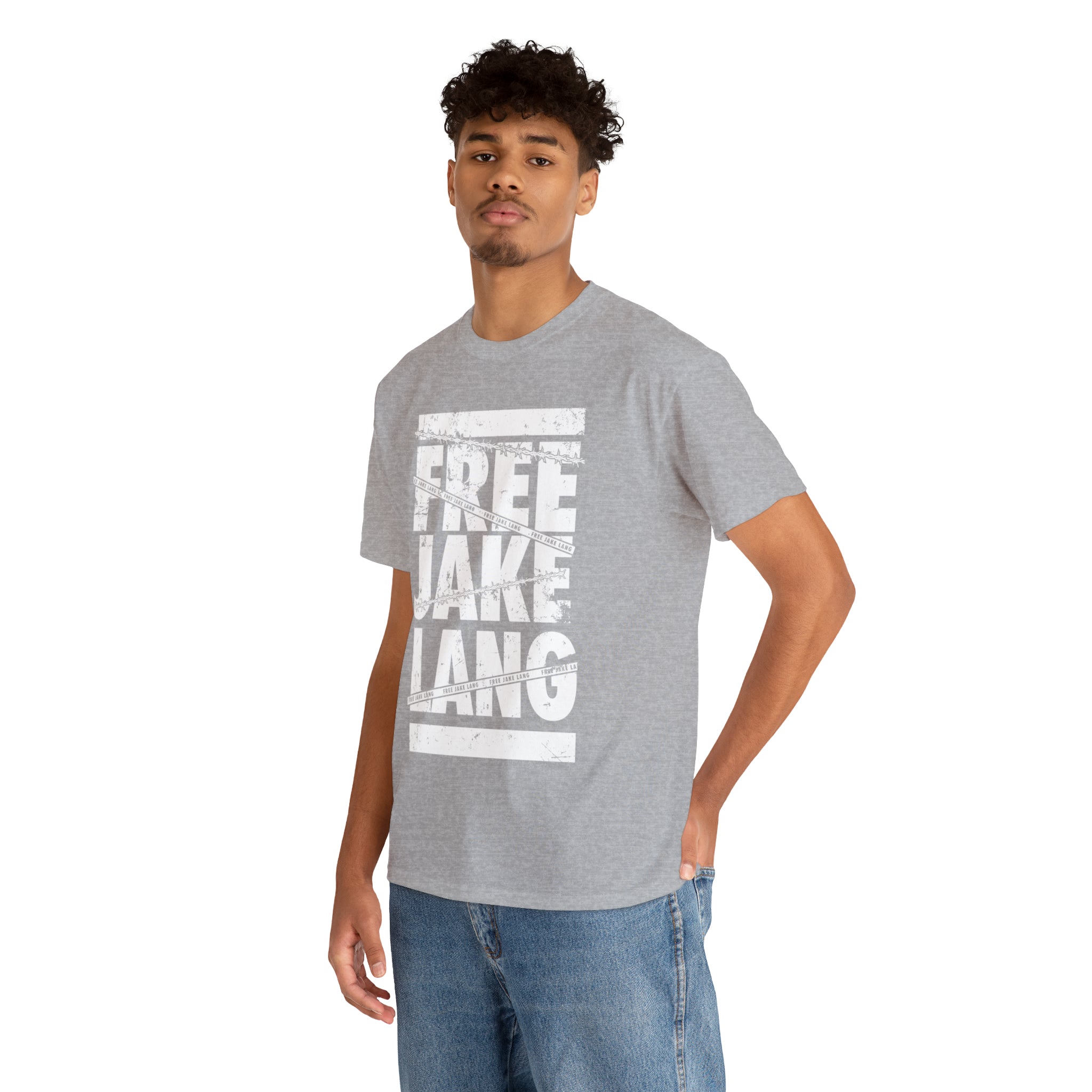 FREE JL CAUTION TAPE WHITE TEXT TSHIRT