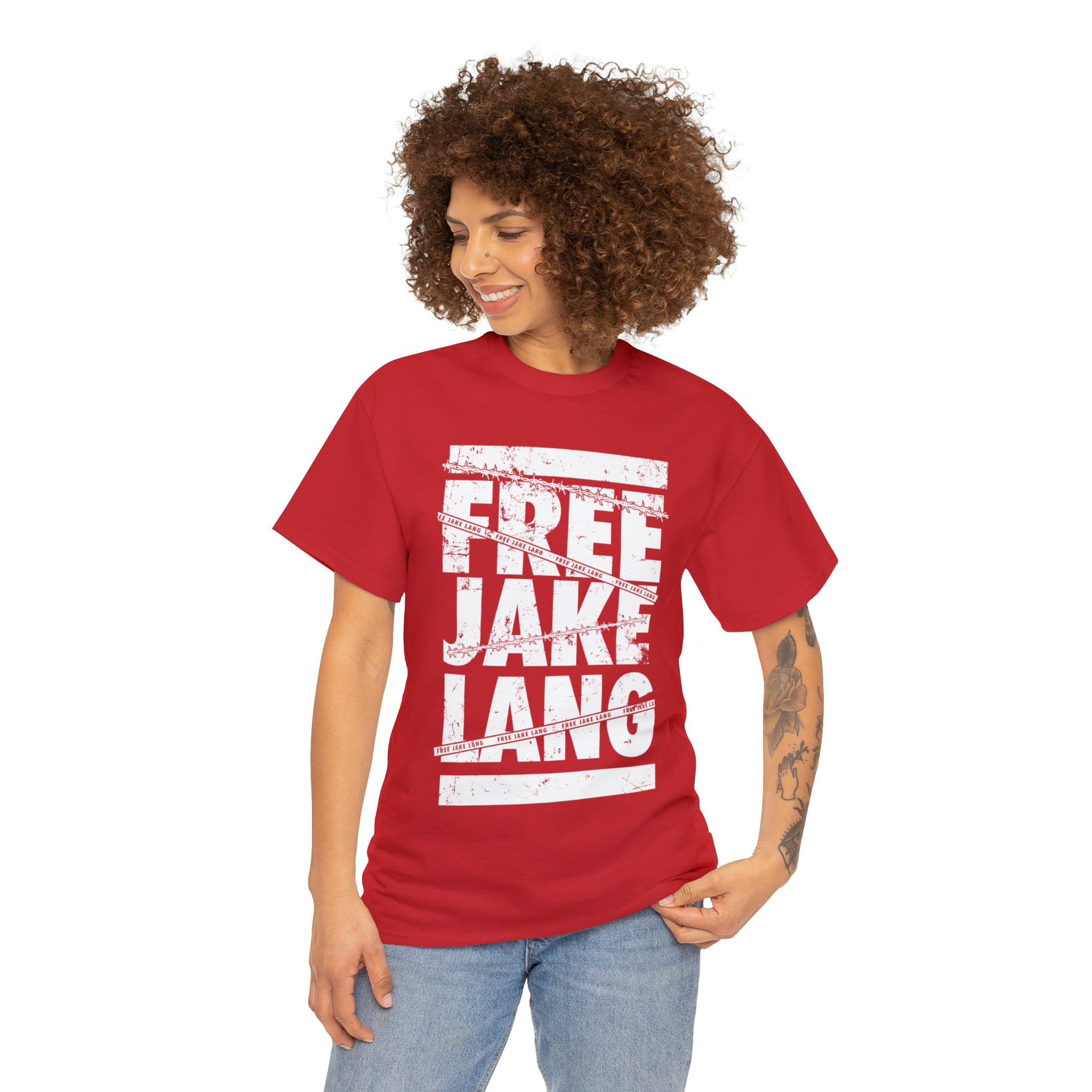 FREE JL CAUTION TAPE WHITE TEXT TSHIRT