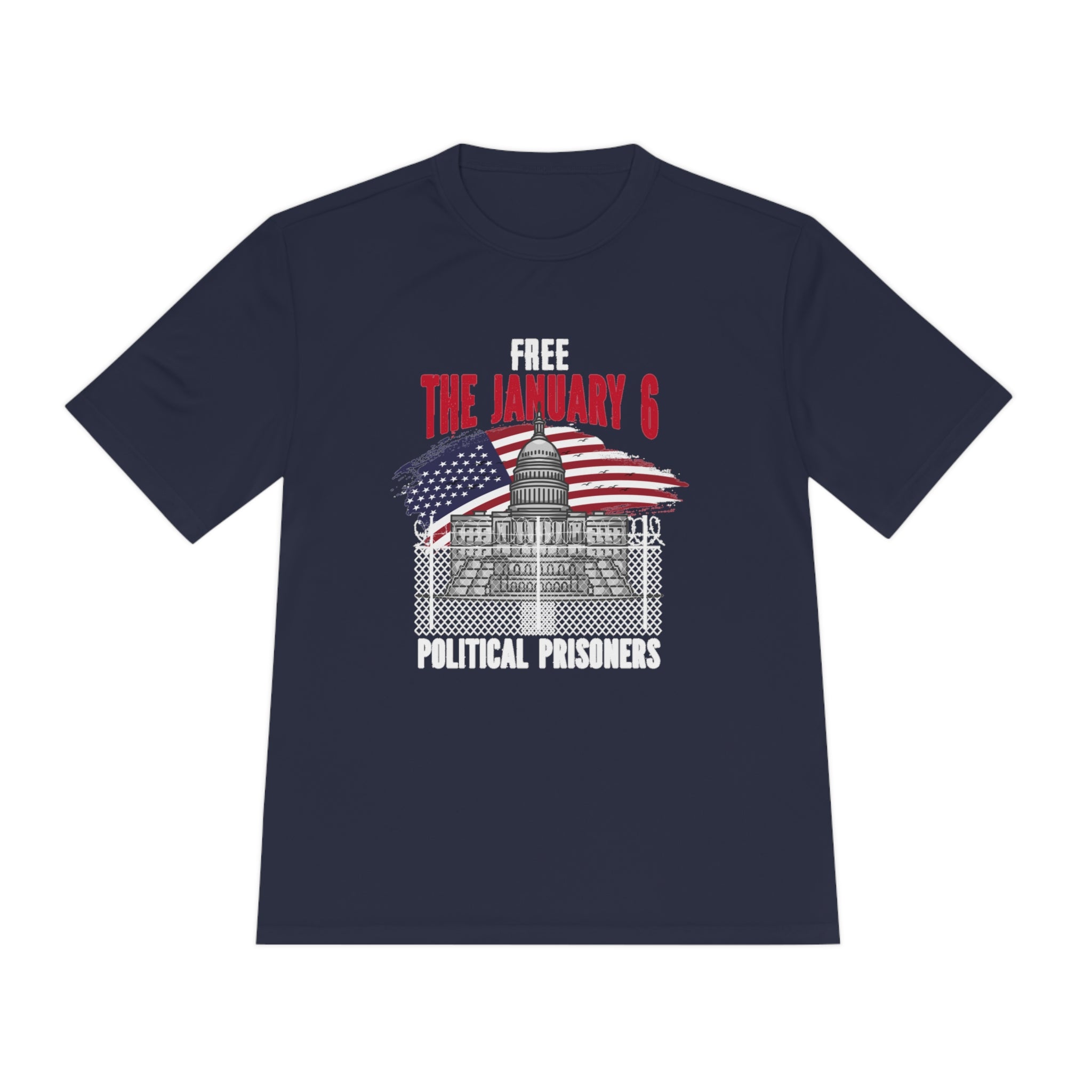 FREE THE  J6 POLITICAL PRISONERS GOD WICKING TEE