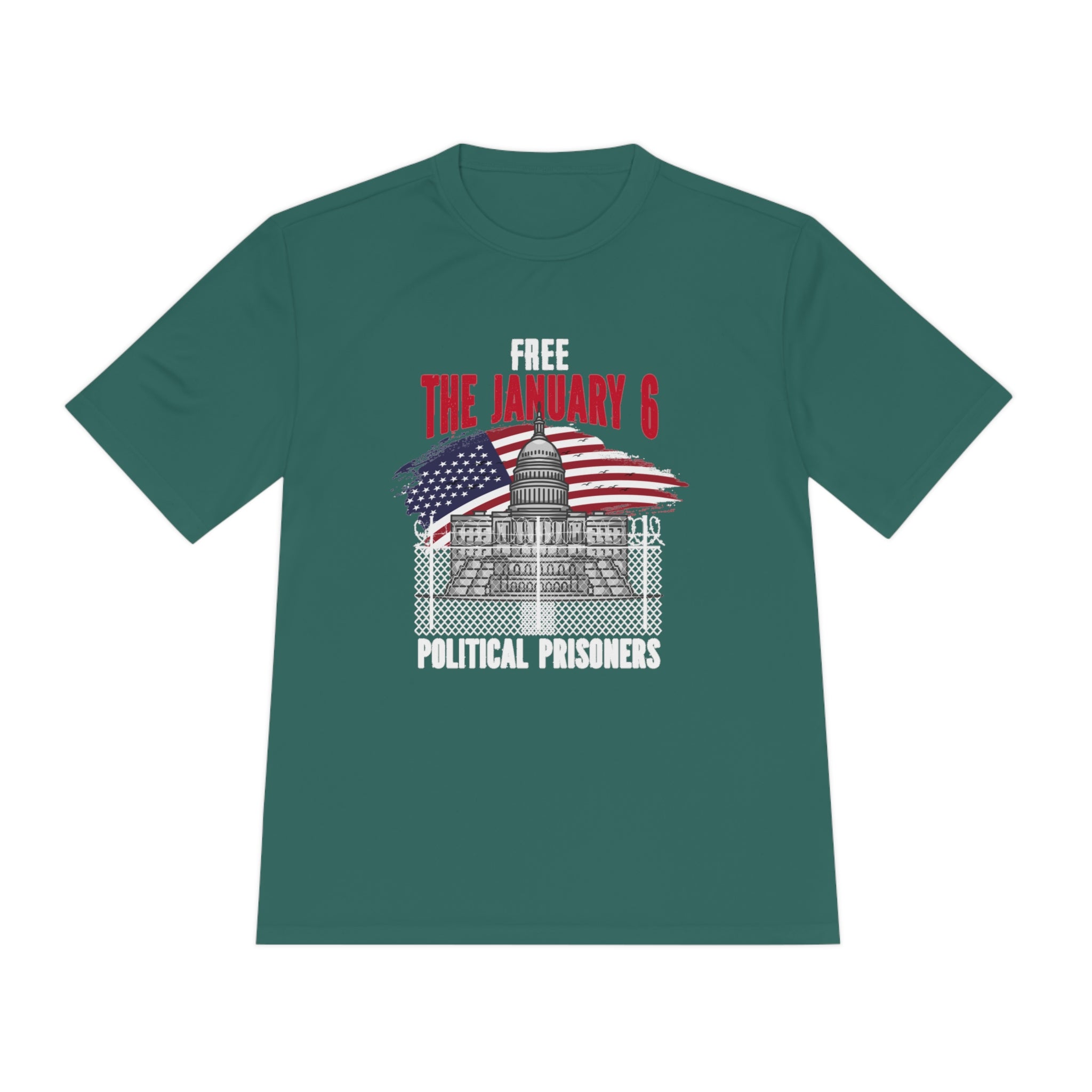 FREE THE  J6 POLITICAL PRISONERS GOD WICKING TEE