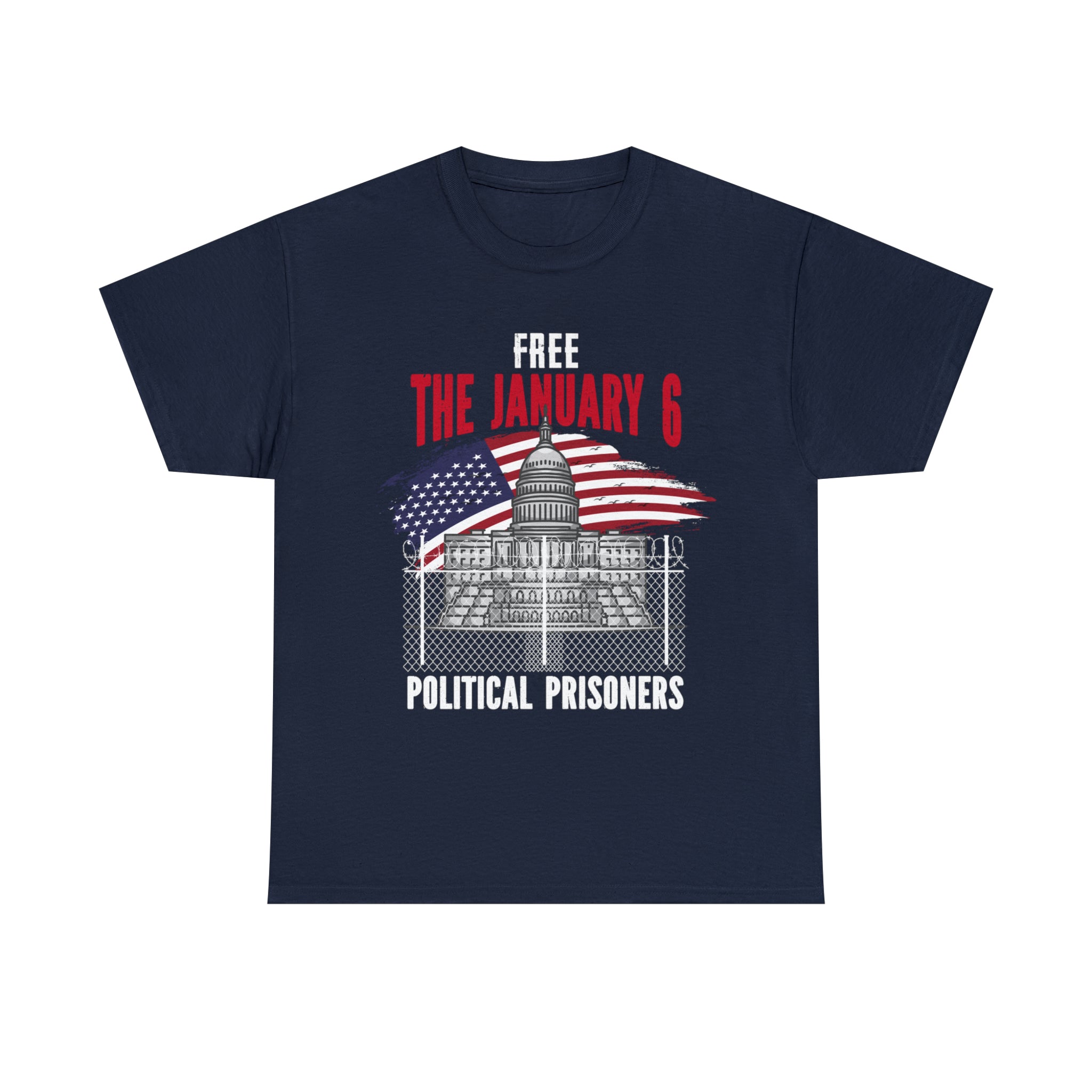 FREE THE  J6 POLITICAL PRISONERS   HEAVY COTTON TEE