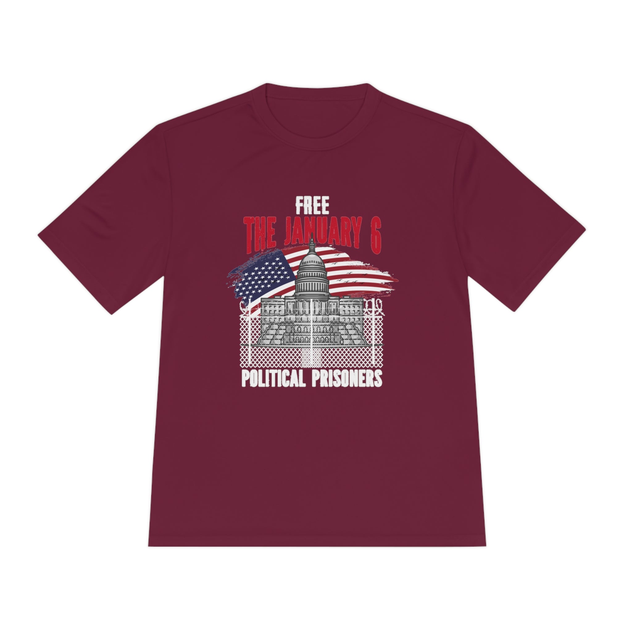 FREE THE  J6 POLITICAL PRISONERS GOD WICKING TEE