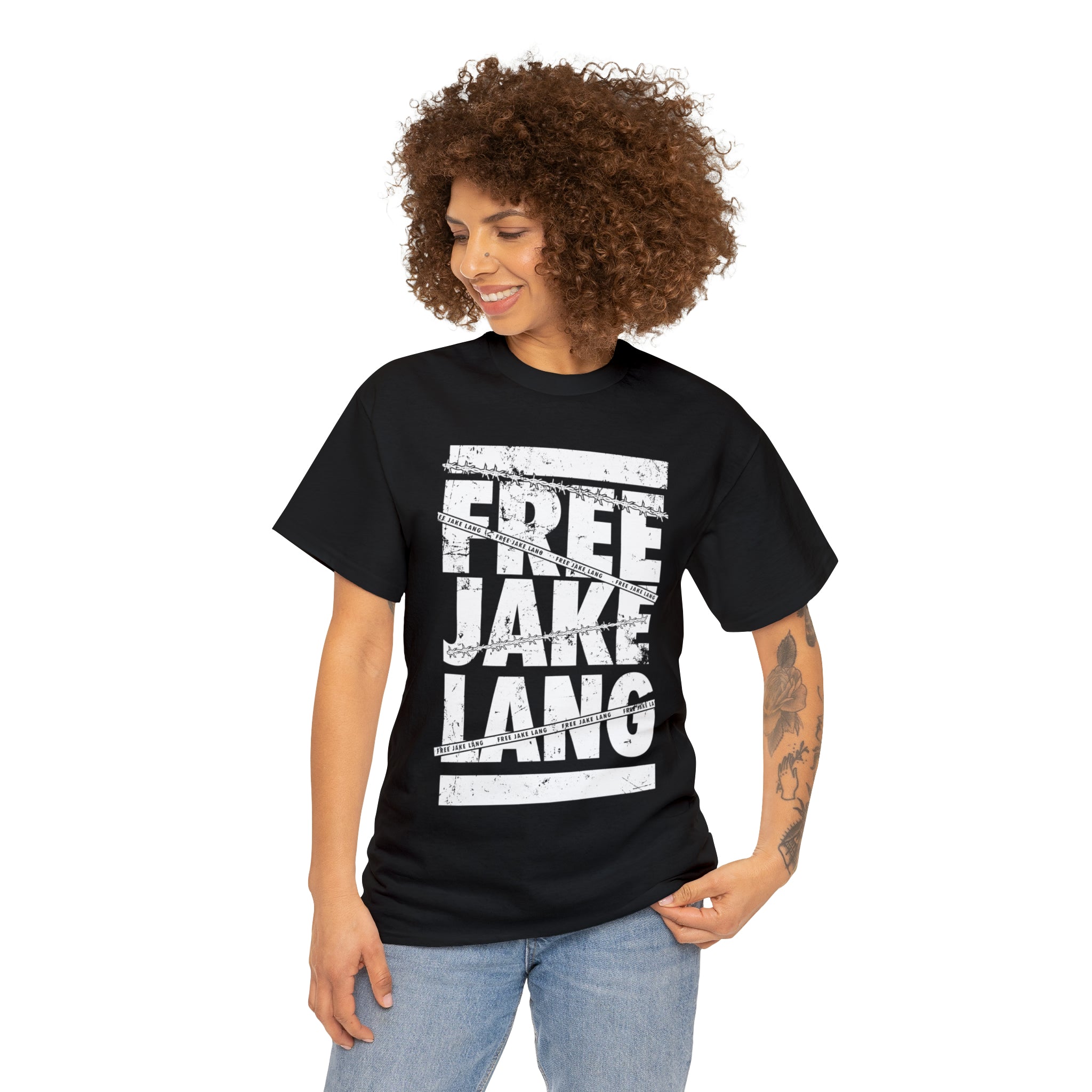 FREE JL CAUTION TAPE WHITE TEXT TSHIRT